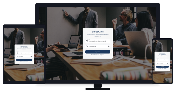 ERP EBYZOM — sistema de gestión empresarial y ecommerce